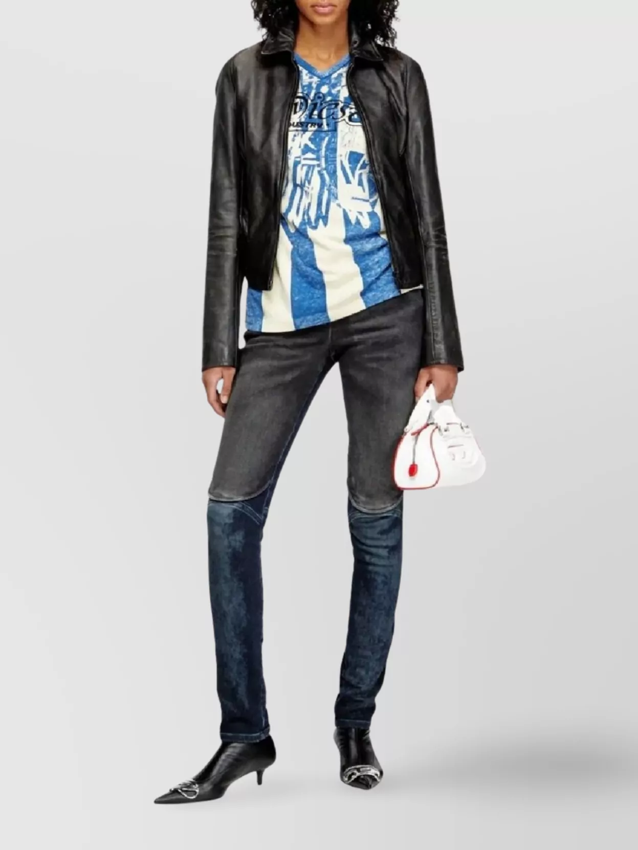 Diesel Collared Fitted Jacket Front Pockets In Multi
