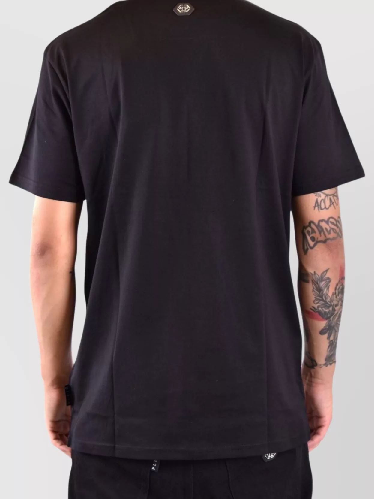 Philipp Plein Crew Neck Logo Embellished Short Sleeve T-Shirt