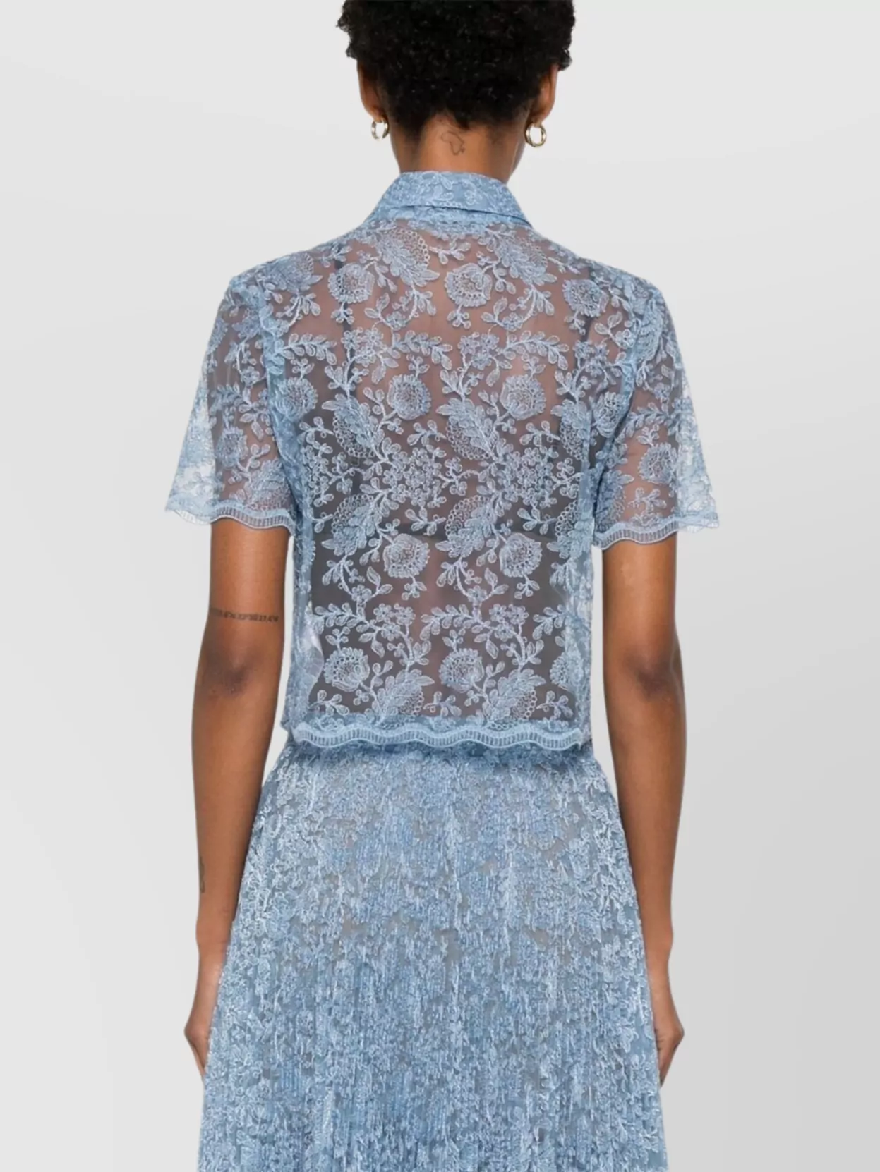 Ermanno Scervino Casual Lace Tops Floral Embroidery