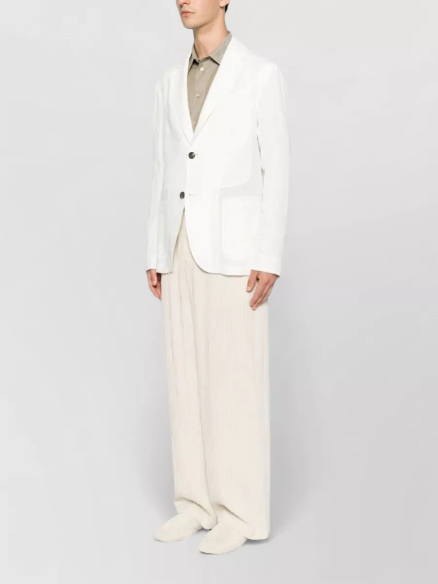 Emporio Armani Linen Single-Breasted Suit Jacket