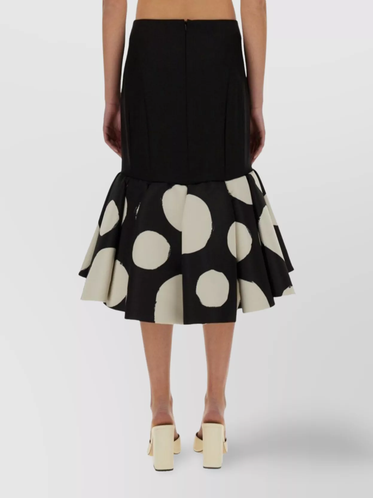 Nina Ricci Midi Skirt Double Ruffles High Waist
