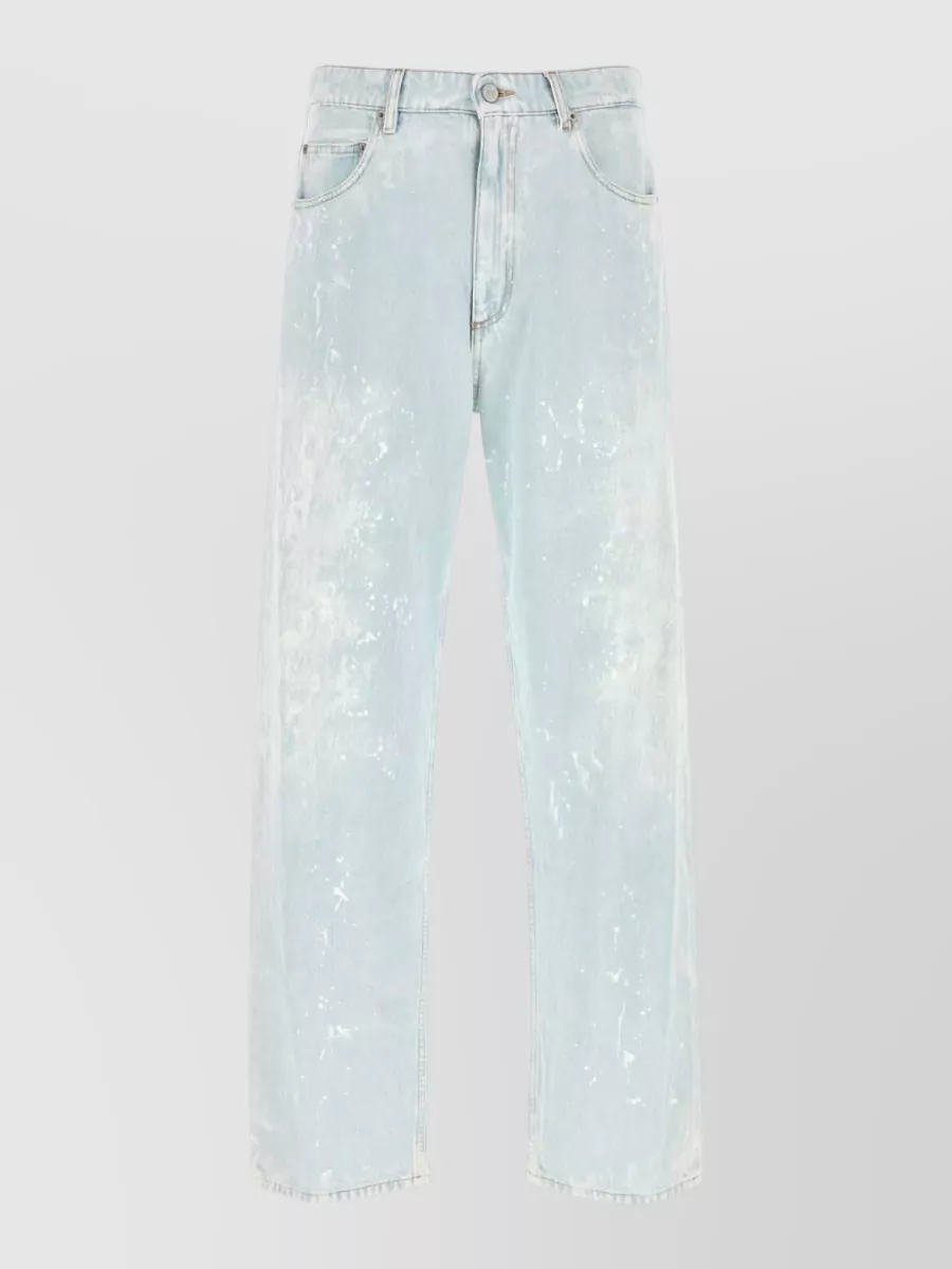 Mm6 Maison Margiela denim splatter-print straight-leg jeans