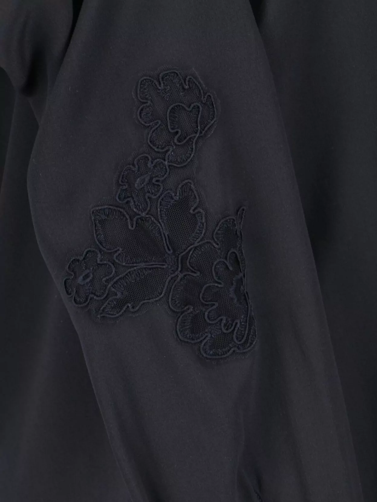 Ermanno Scervino Embroidered Floral Long Sleeve Top With Cuff Detail