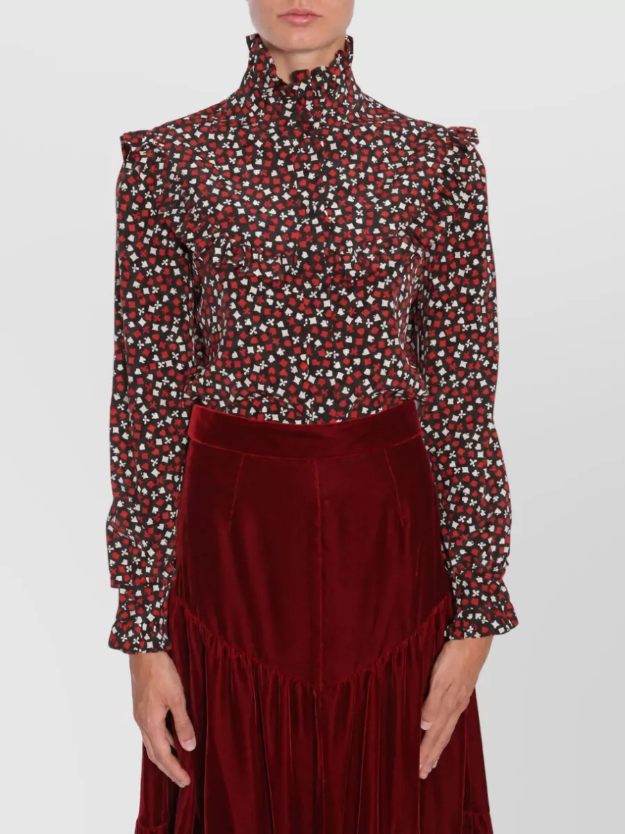 Saint Laurent Stand Collar Blouse