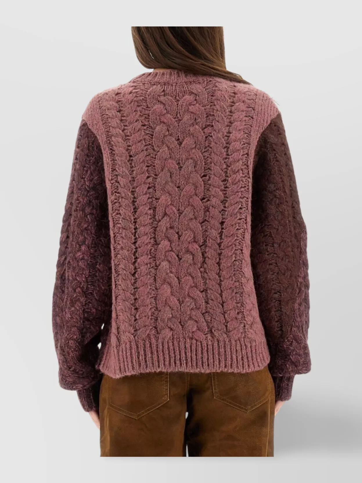 Isabel Marant Etoile Cable Knit Color Block Crew Neck Sweater
