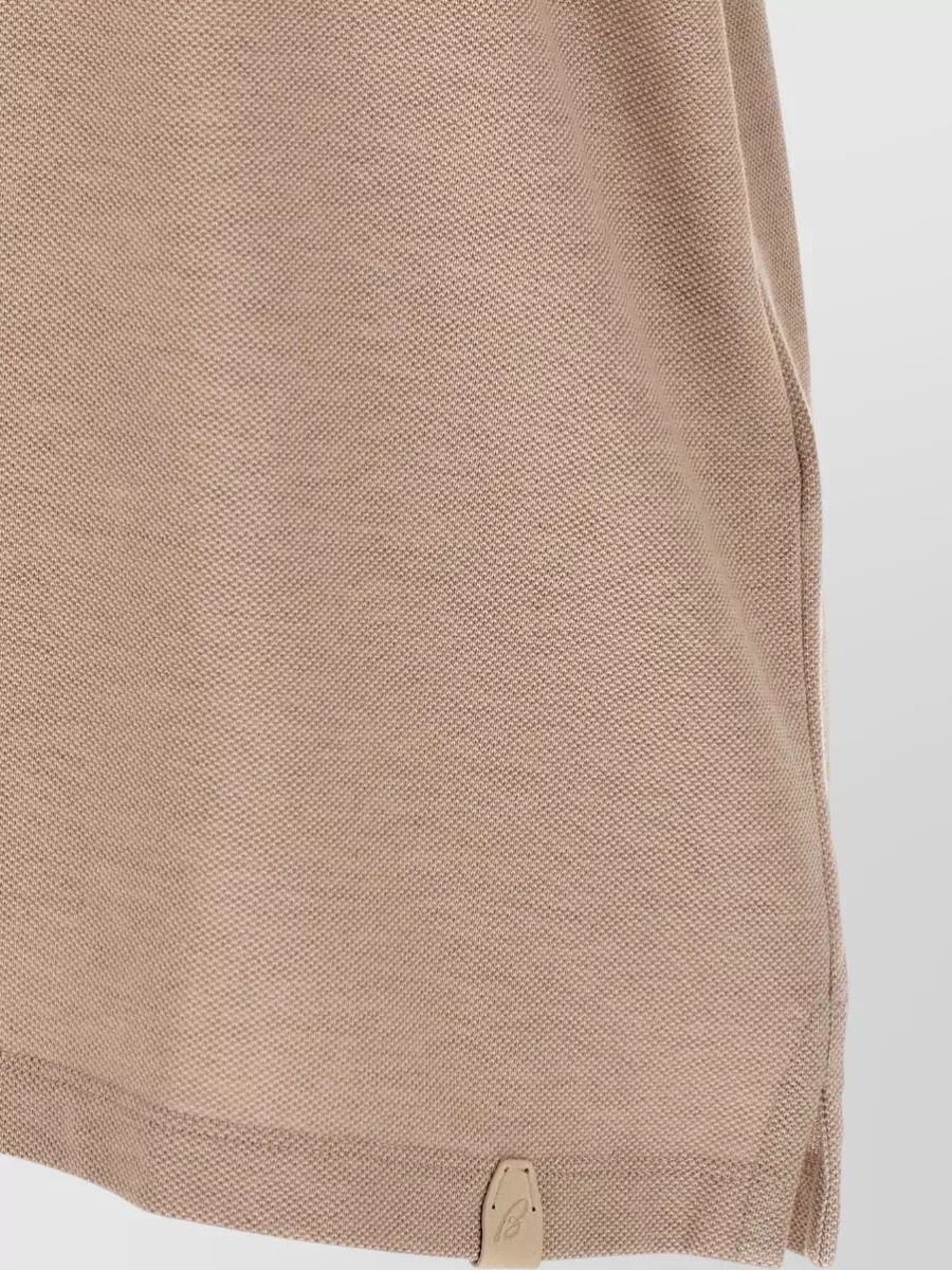 Brioni Cotton Polo Shirt Short Sleeves Slits