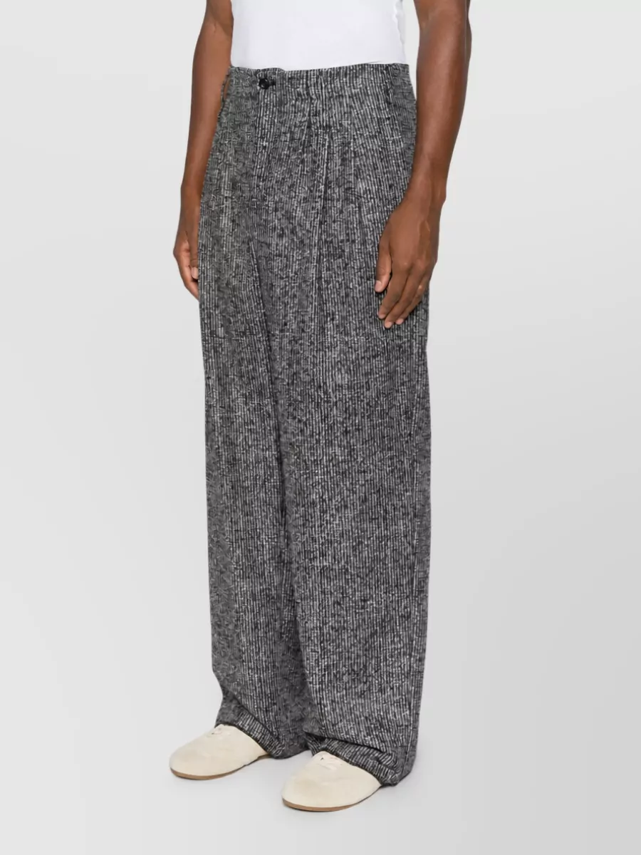 Emporio Armani Wool Silk Wide-Leg Trousers