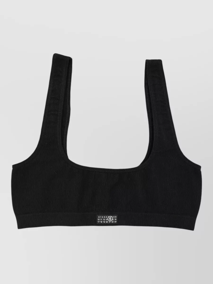 Mm6 Maison Margiela Ribbed Cotton Sports Bralette