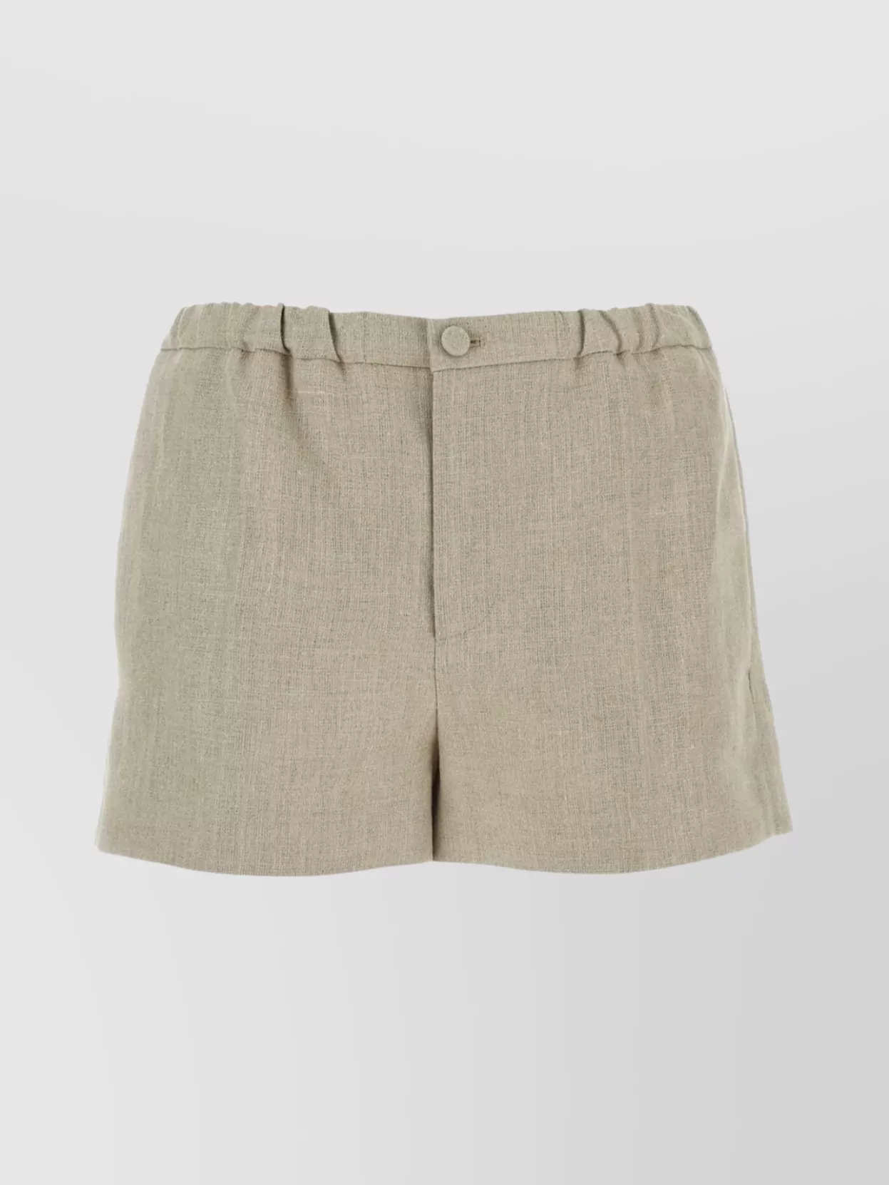Shop Valentino Linen Shorts With Back Pockets And Elastic Waistband