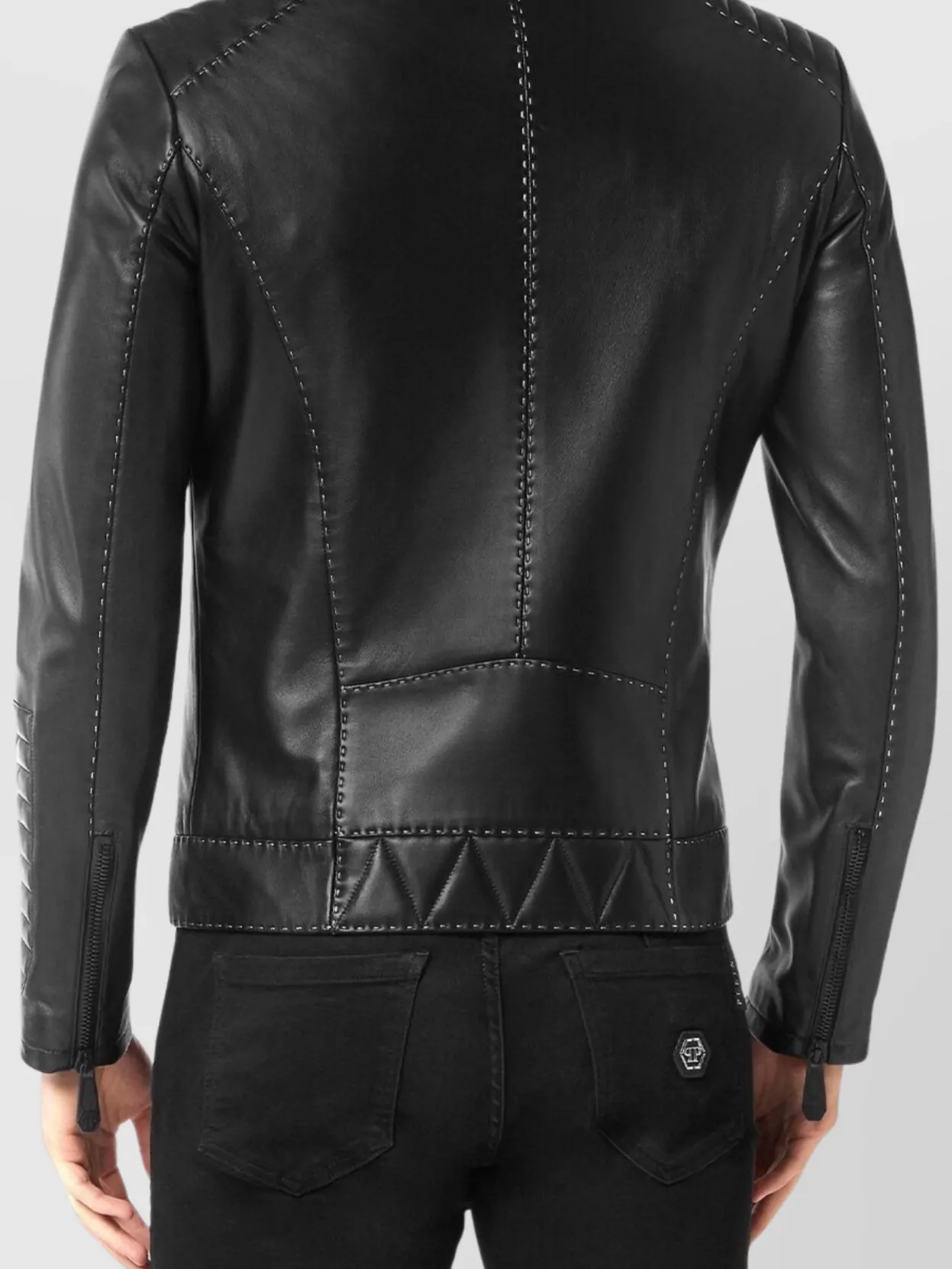 Philipp Plein Quilted Shoulder Stitch Detailing Front Pockets Jacket