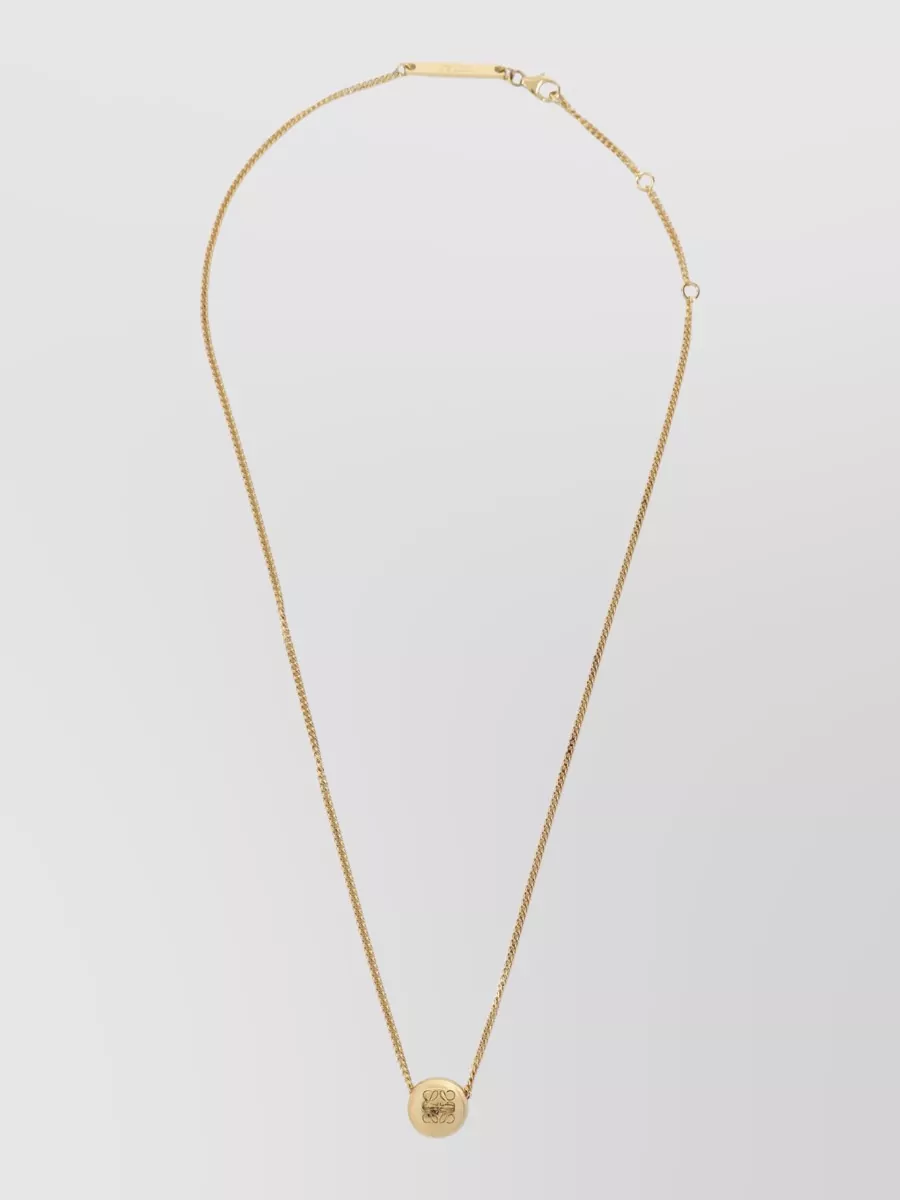 Loewe Pebble Pendant Necklace Featuring Engraved Detail