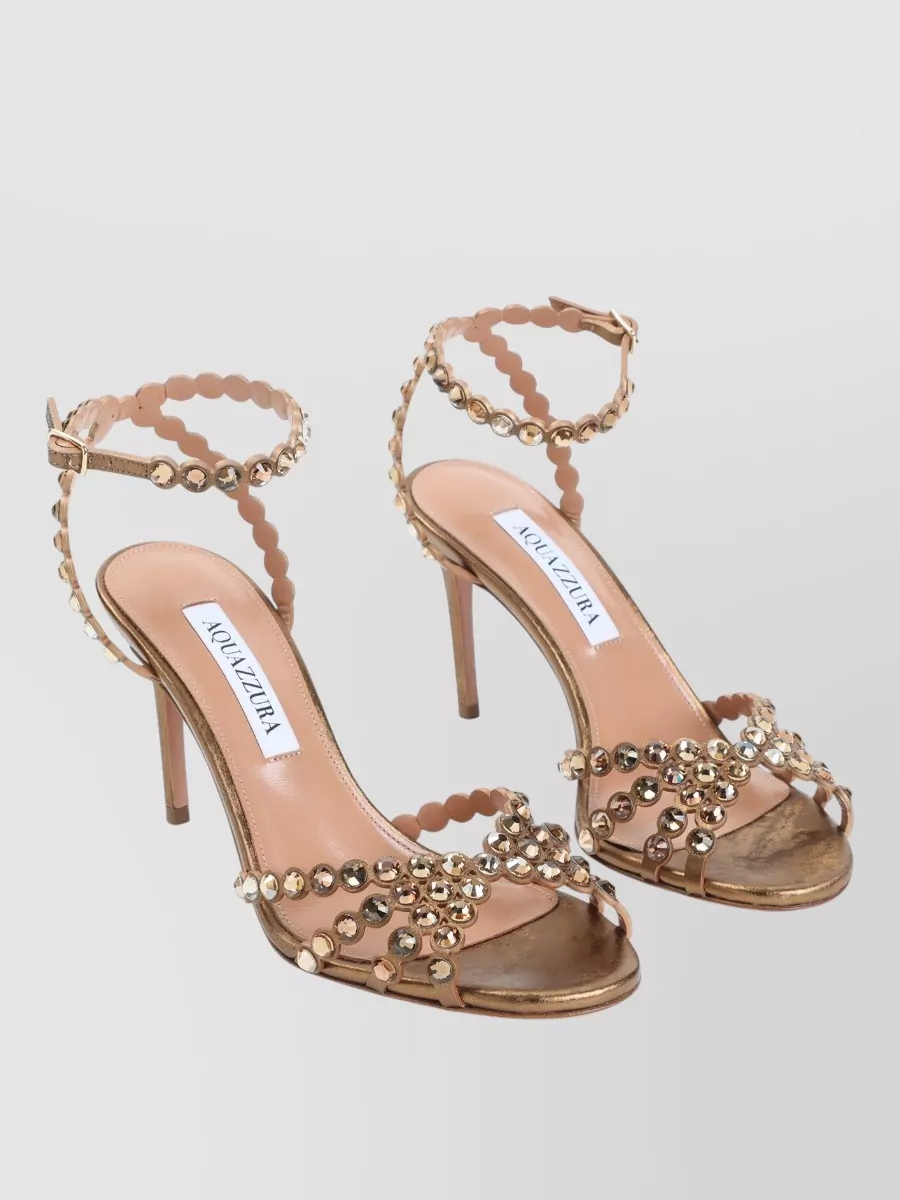 Aquazzura Stylish Open Toe Sandals With Ankle Strap