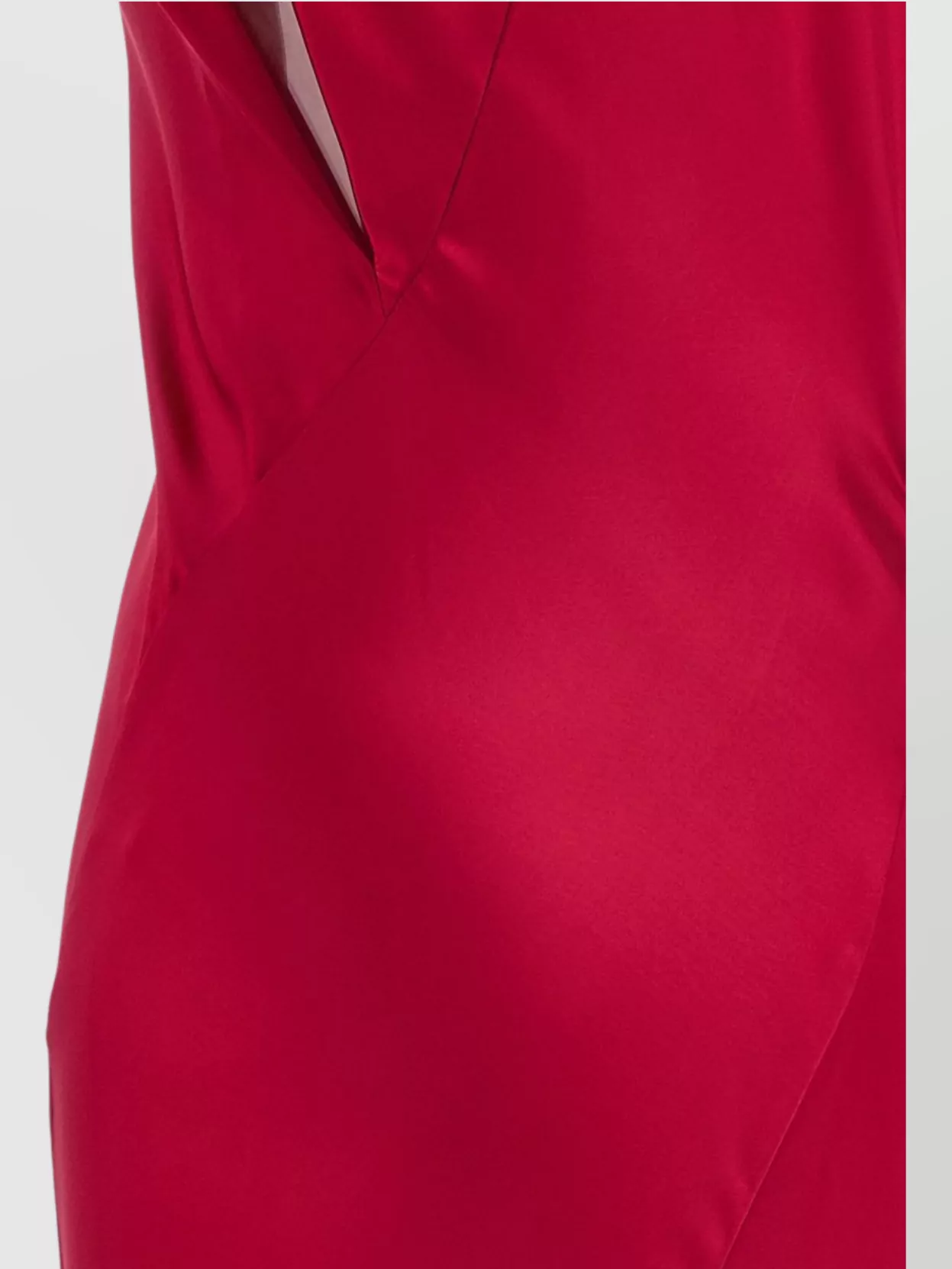 Alberta Ferretti Satin Draped Floor-Length Dress With Asymmetric Neckline