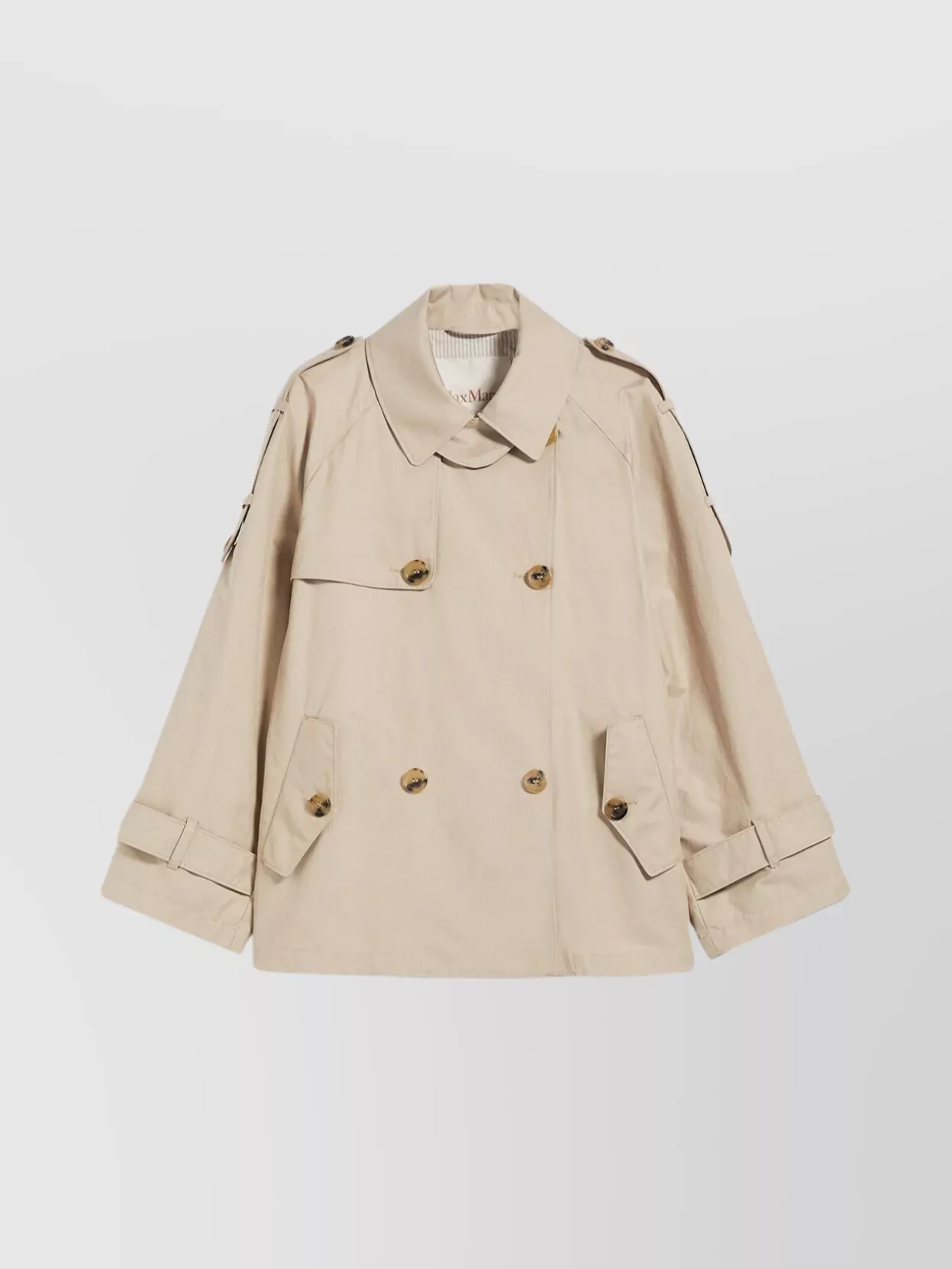 Shop Max Mara Elegant Double-breasted Trench With Distinctive Elements