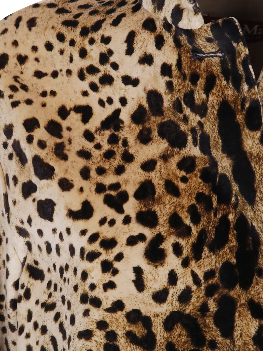 S Max Mara Velvet Animal Print Boxy Jacket