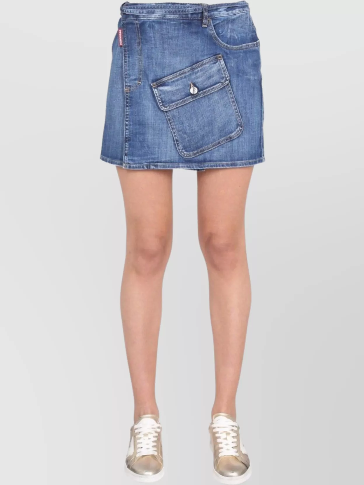 Dsquared2 Mini Skirt With Front Pocket And Side Tie
