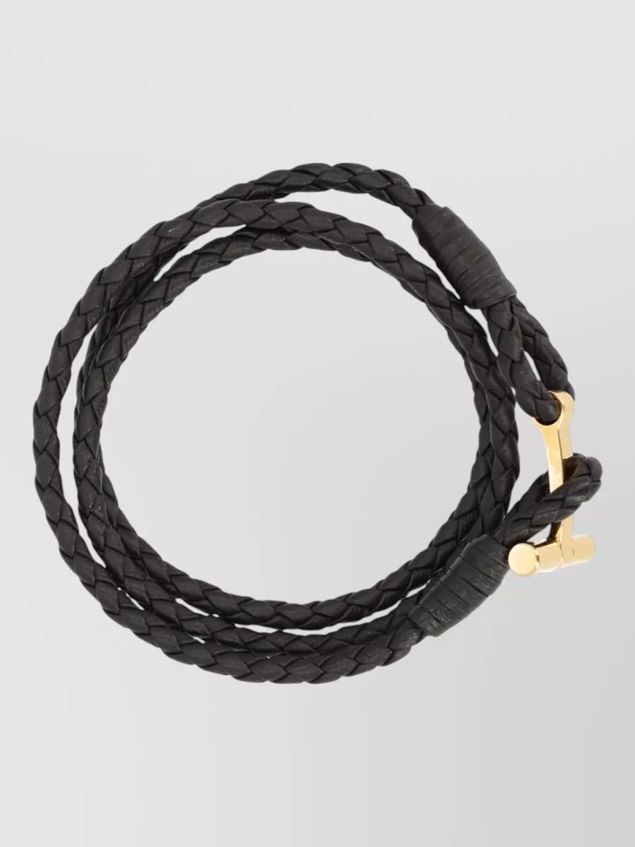Tom Ford Braided Wrap Bracelet Gold Tone Hardware