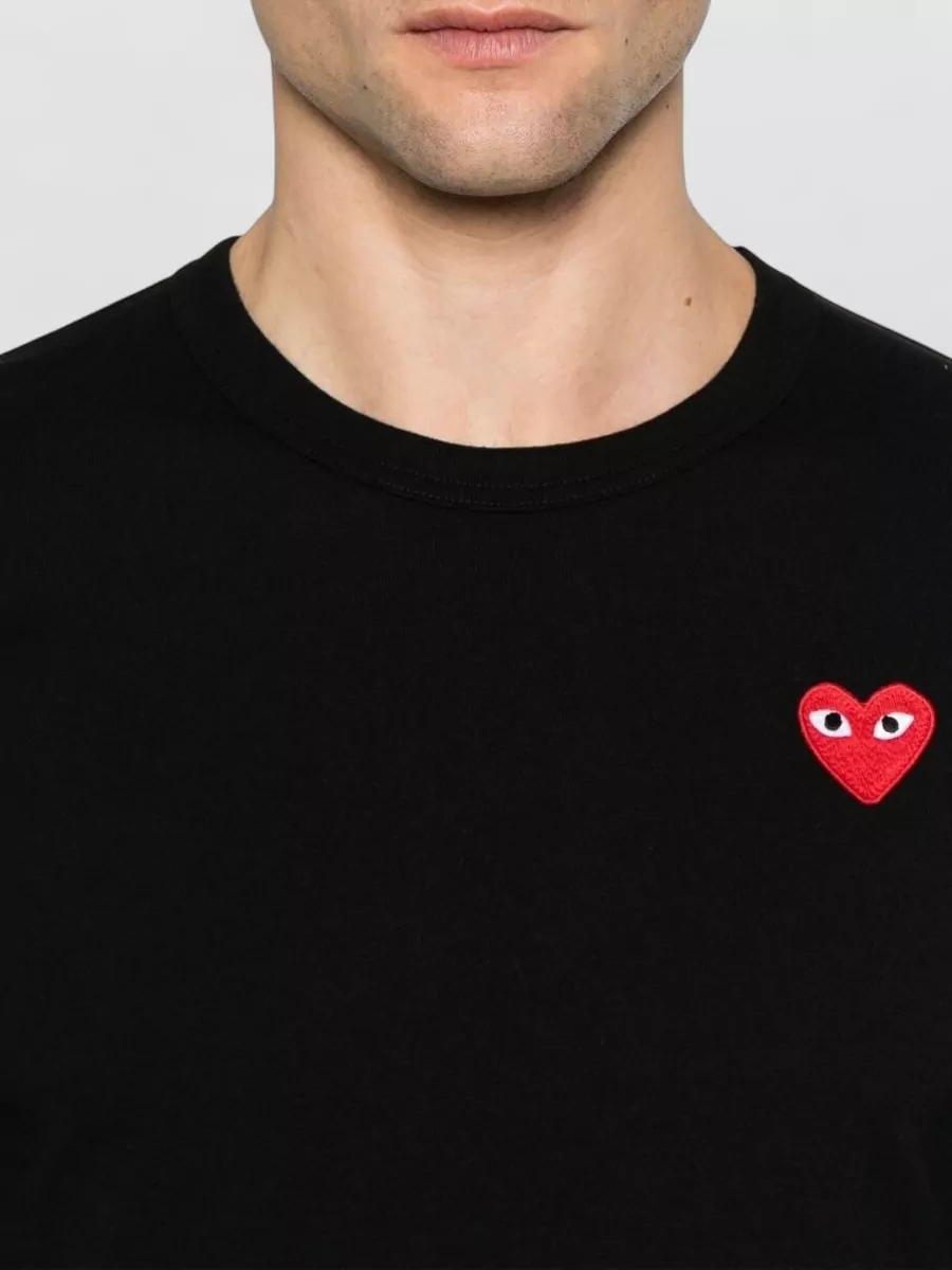 Comme Des Garçons Play Logo Crew Neck Long Sleeve T Shirt