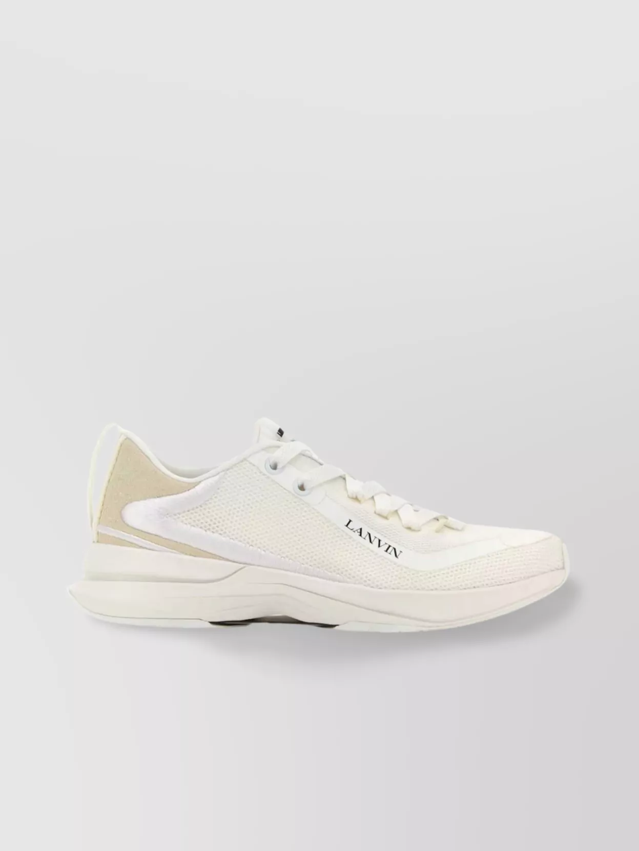 Shop Lanvin Streamlined Low-top Round Toe Sneakers In White
