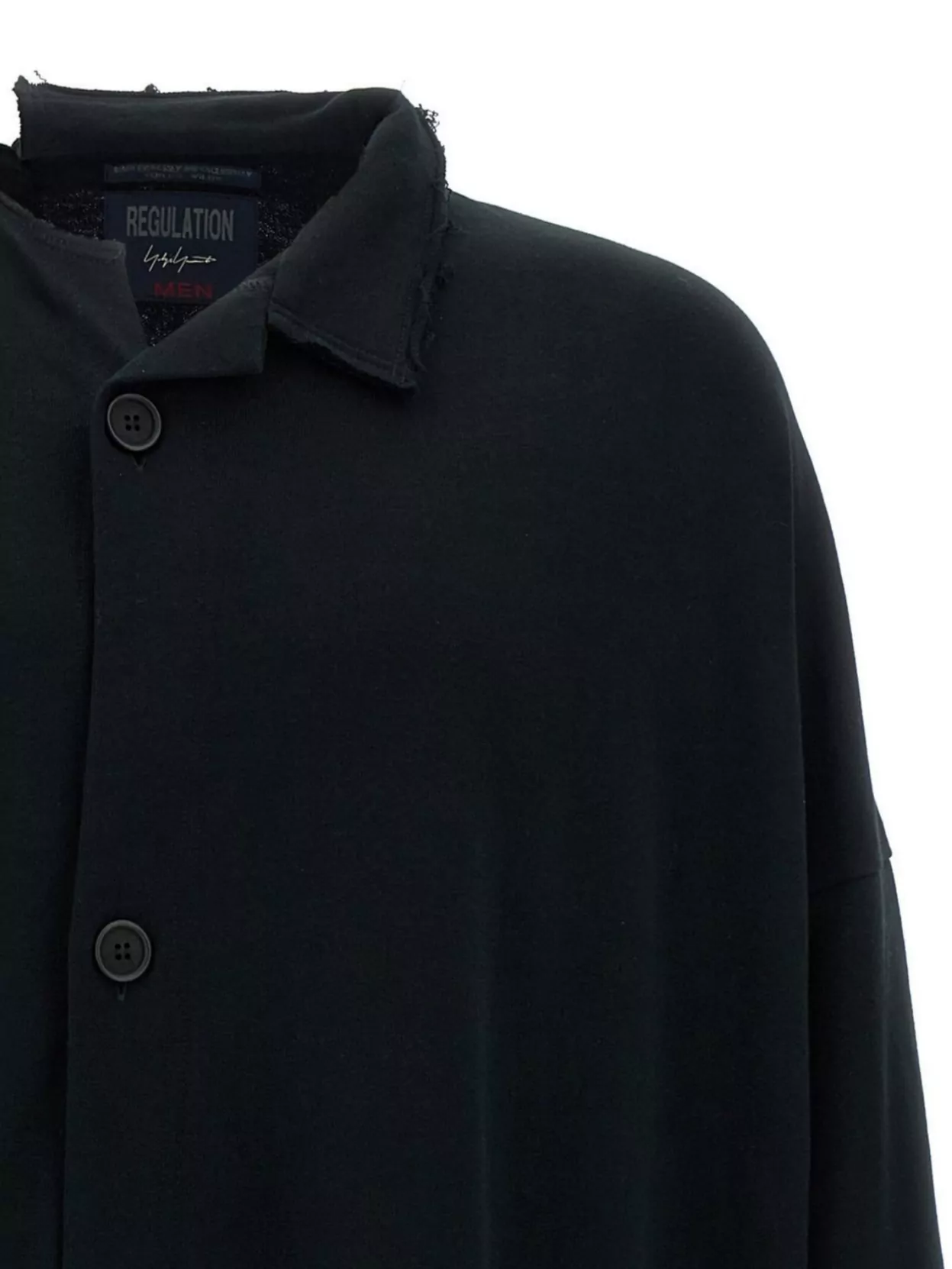 Yohji Yamamoto Asymmetrical Collar Cardigan Sweaters And Cardigans Black