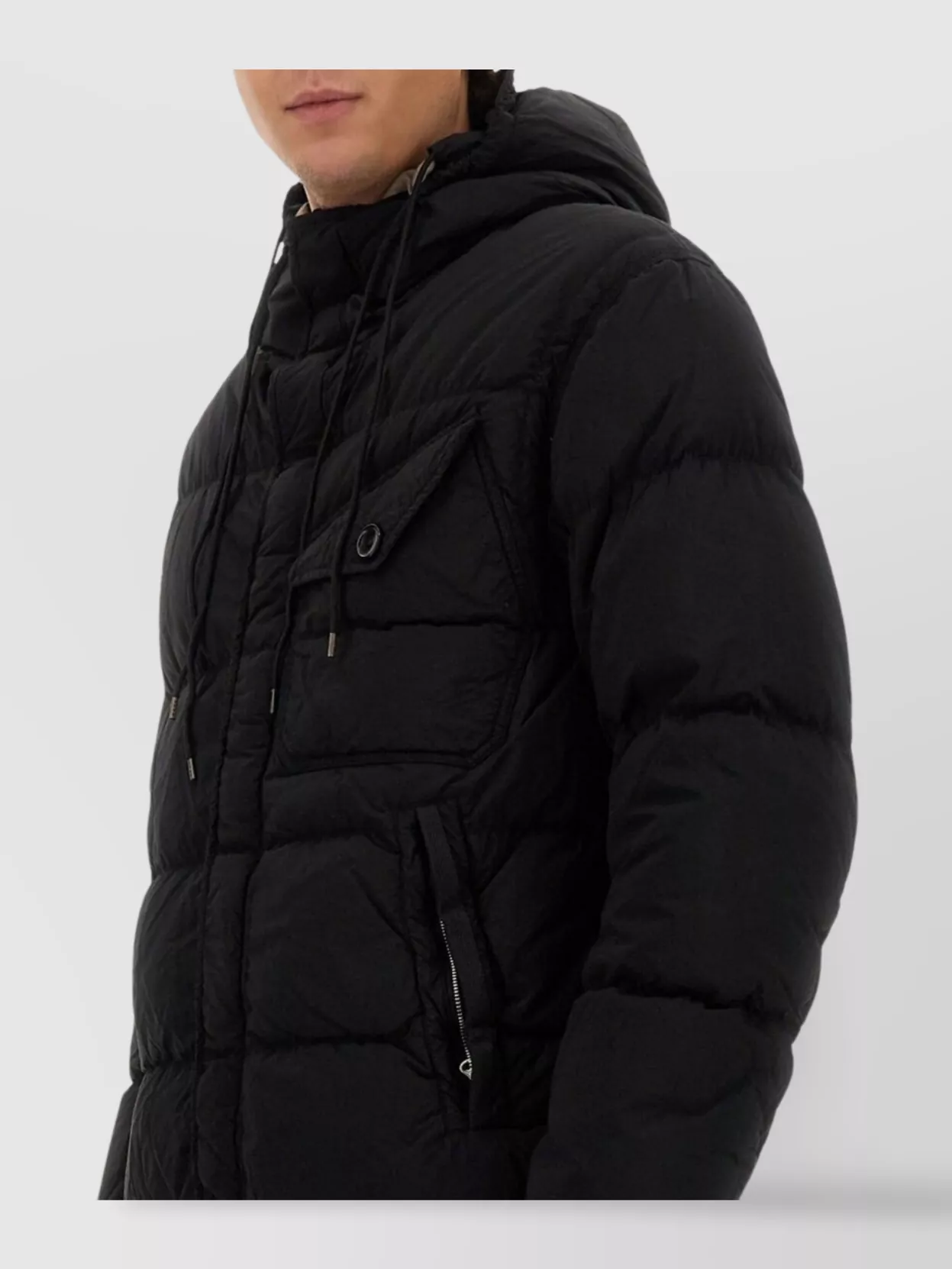 Ten C Quilted Hooded Jacket Pockets