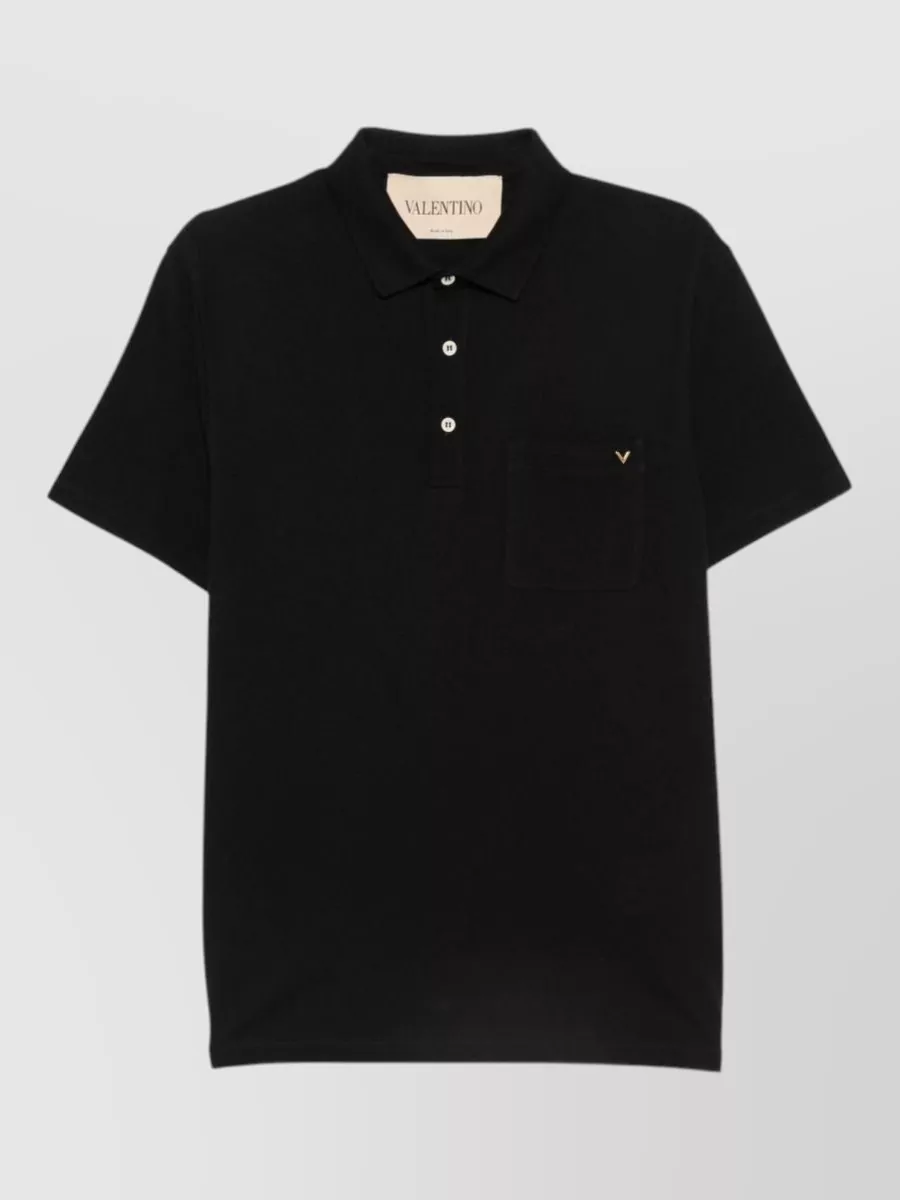 Valentino cotton piqué short-sleeve polo shirt