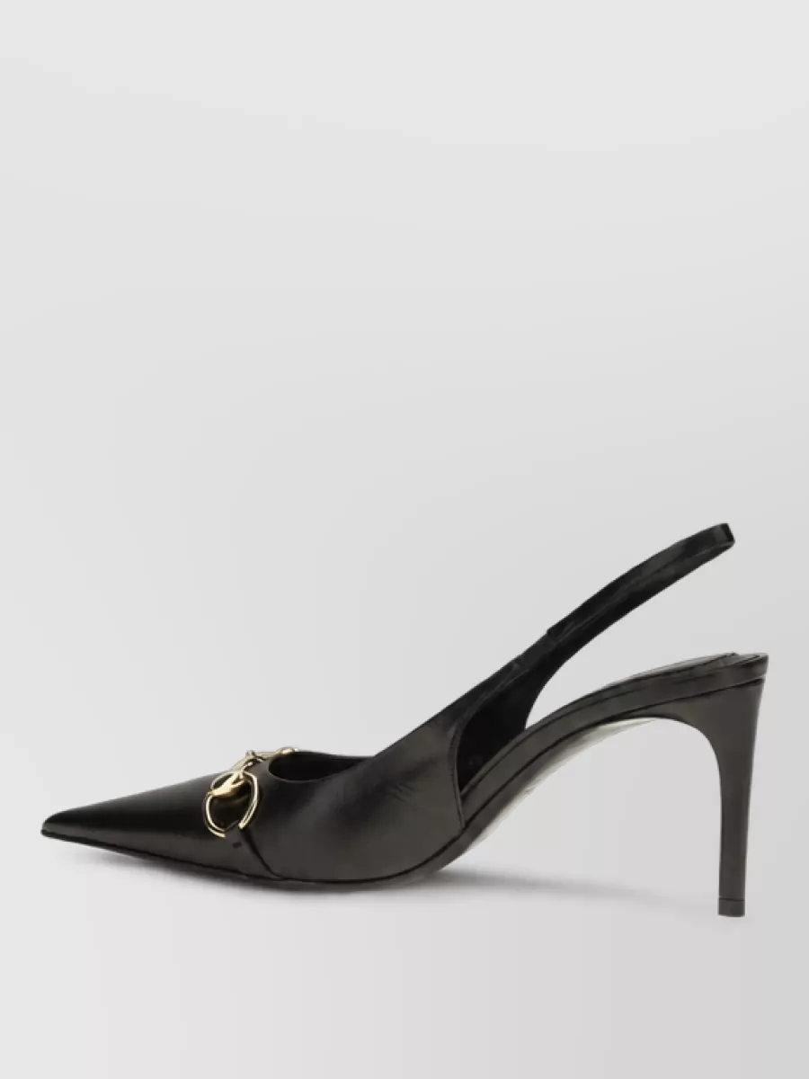 Gucci Leather High Heel Mules