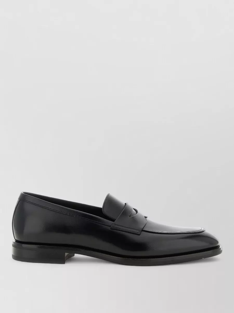 Santoni leather monk shoes