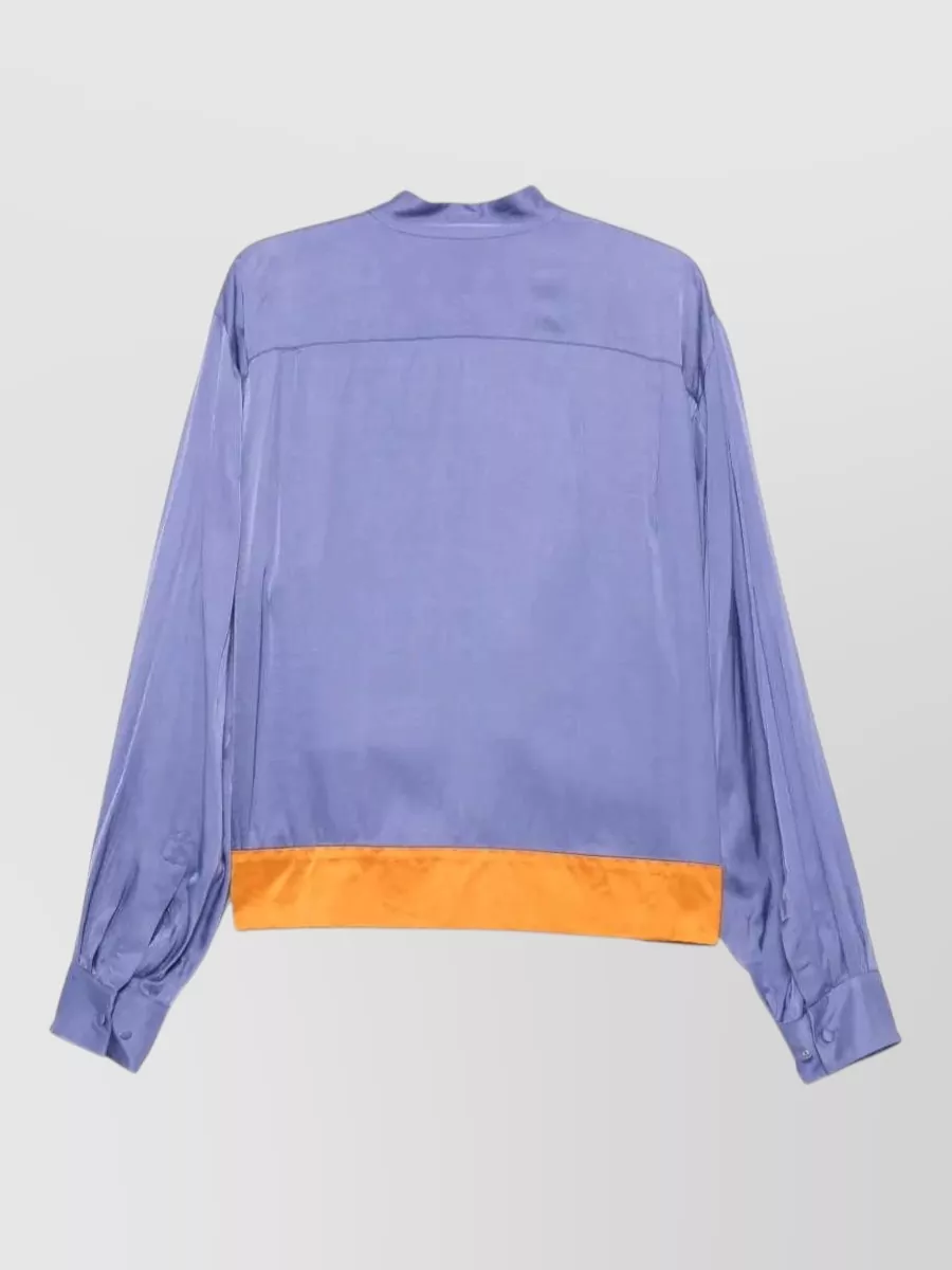 Dries Van Noten Striped Band Collar Shirt
