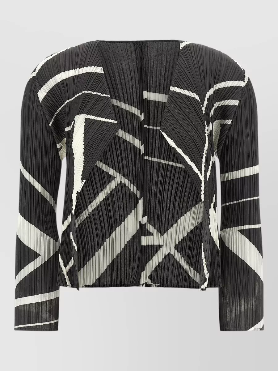 Pleats Please Issey Miyake printed draped open-front blazer