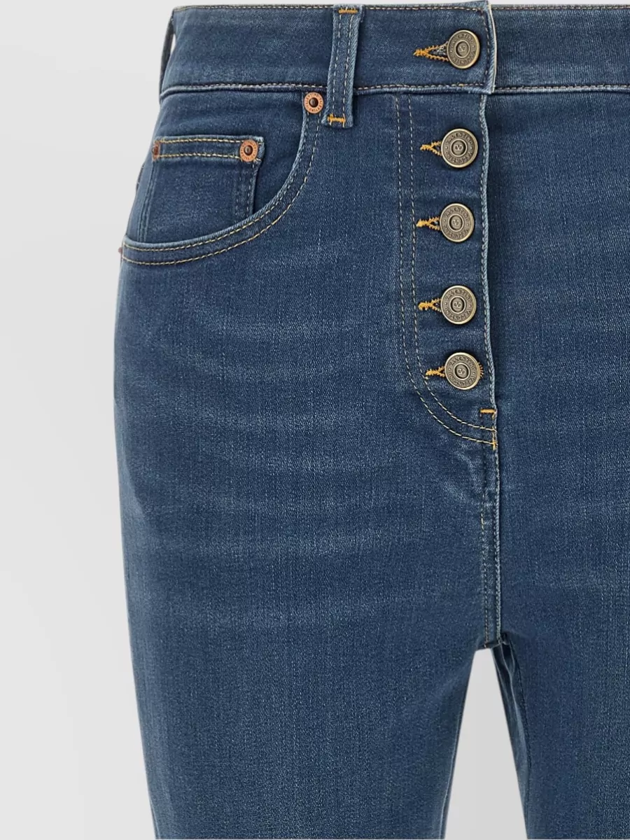 Valentino Garavani Lace Insert High-Rise Skinny Jeans