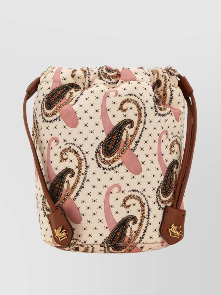 Shop Etro Adjustable Strap Printed Fabric Pouch In Cream