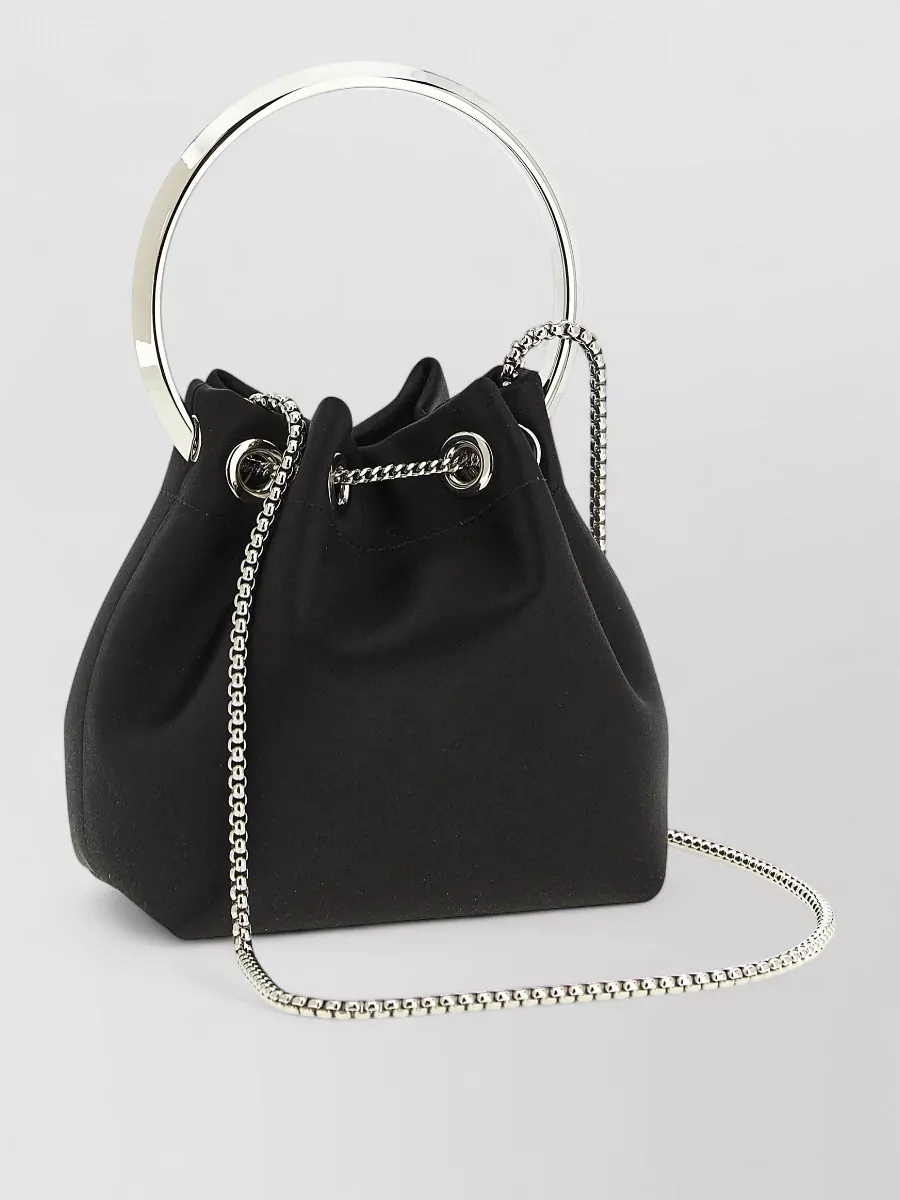 Jimmy Choo Bon Bucket Bag Chain Handle Tassel