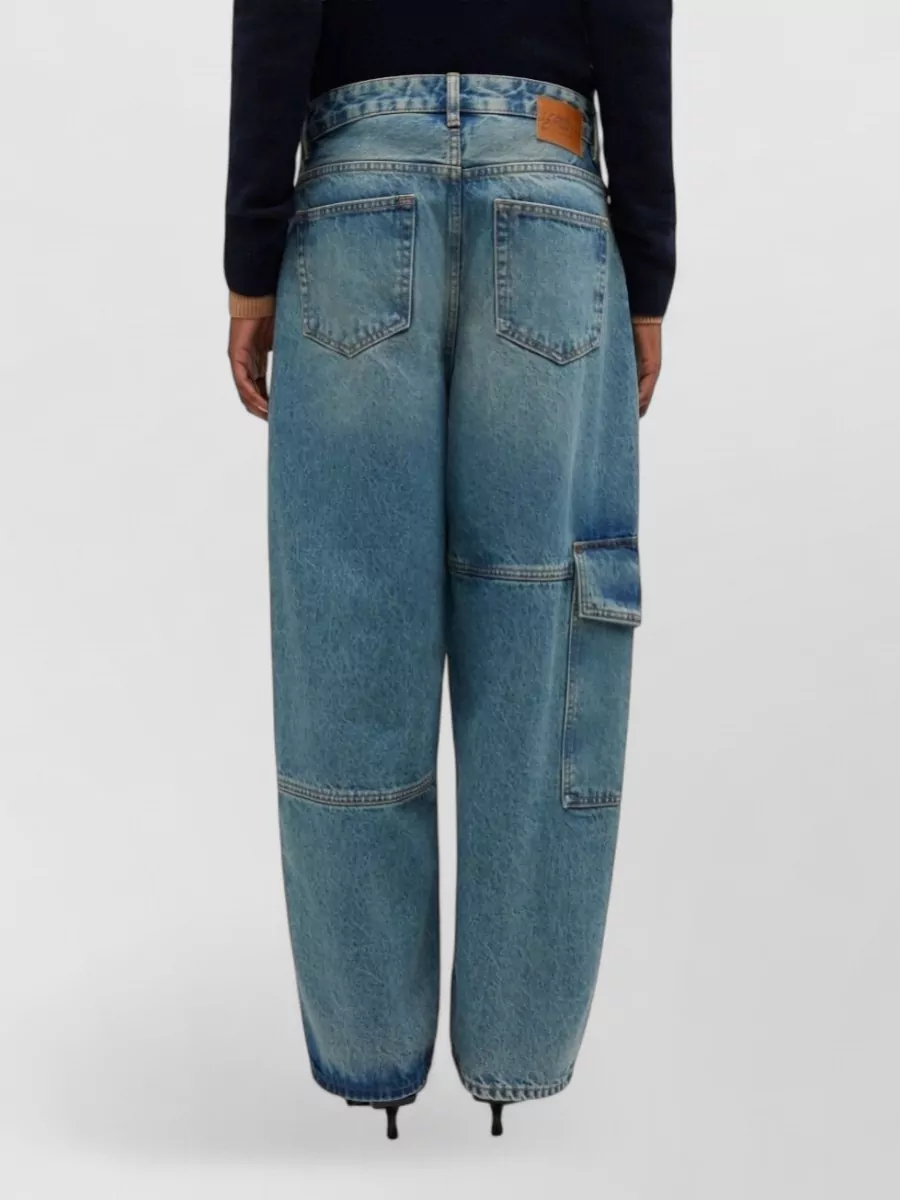 Ganni Organic Cotton Denim Jeans Panelled Design