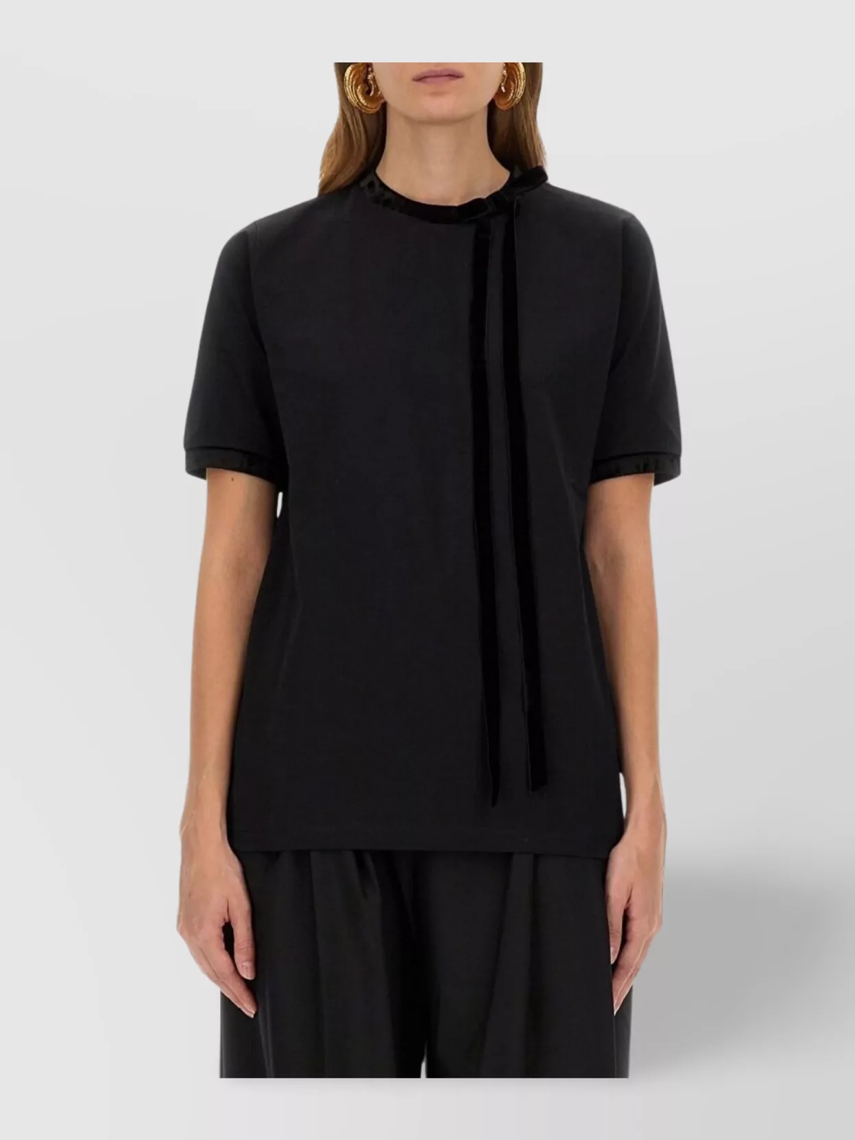 Nina Ricci Short Sleeve Top Ribbon Detail