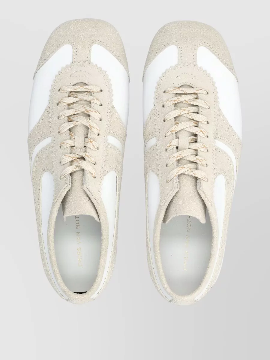 Dries Van Noten Low Top Sneakers Suede Accents Contrast Panels