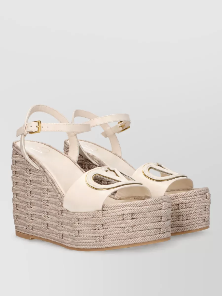 Valentino Garavani leather wedge sandals
