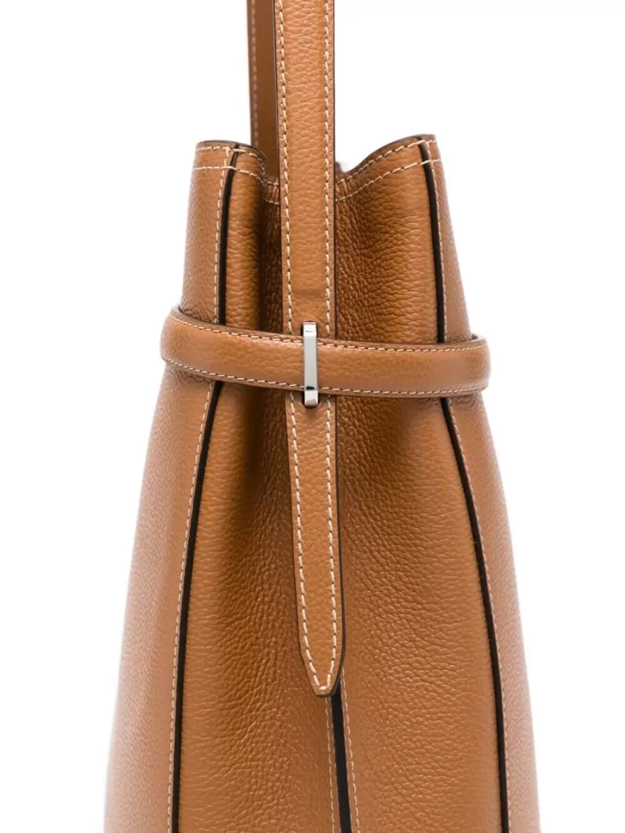 Totême Leather Bucket Bag Top Handle Strap