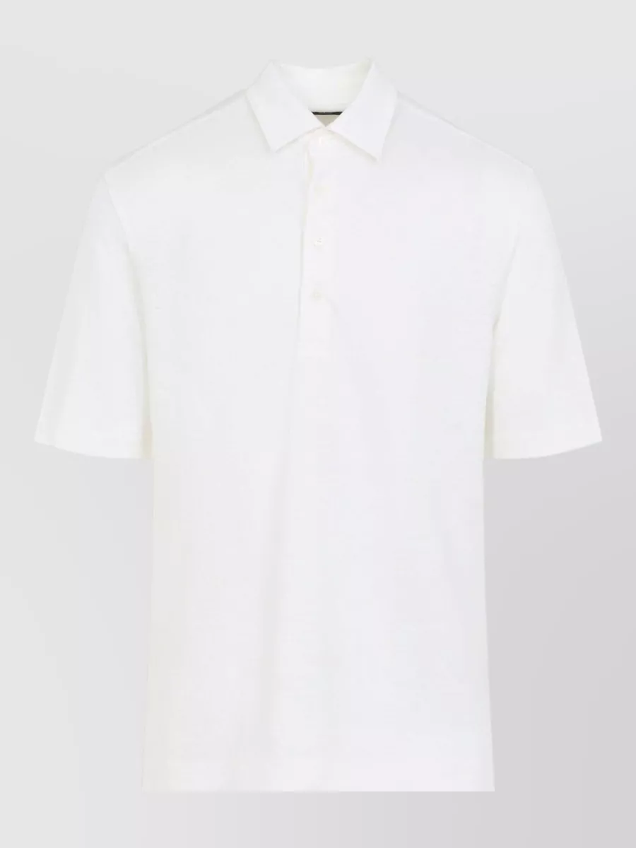 Zegna Linen Regular-Fit Short-Sleeve Polo Shirt