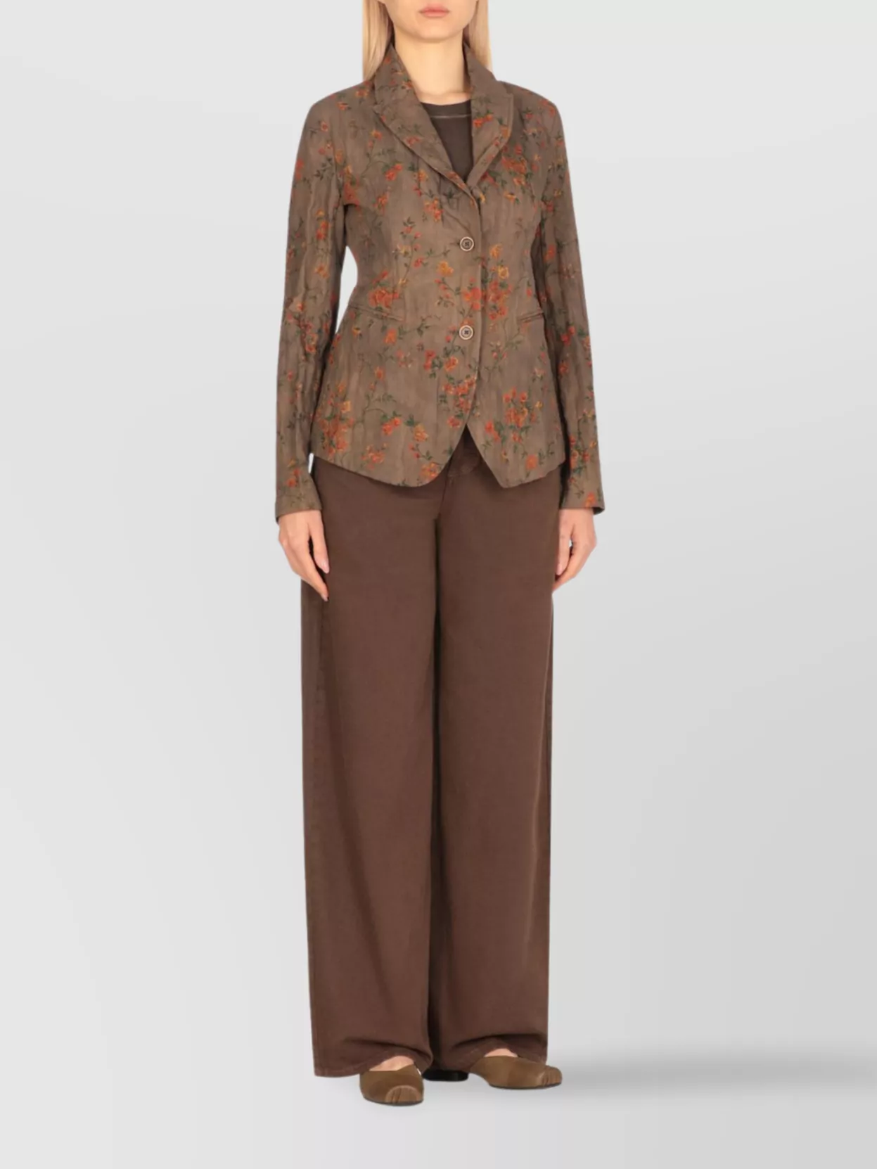 Uma Wang Floral Pattern Cotton Blazer Women