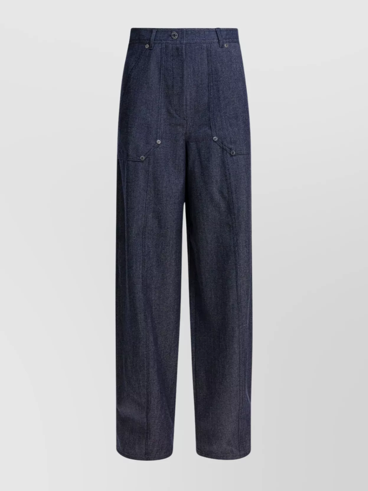 Max Mara Wool Trousers Featuring Denim Style In Blue