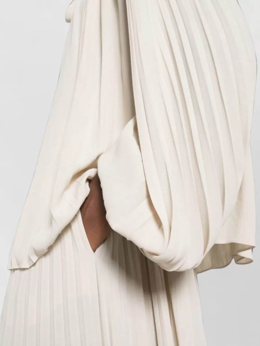 Tom Ford Pleated Pussy-Bow Maxi Dress