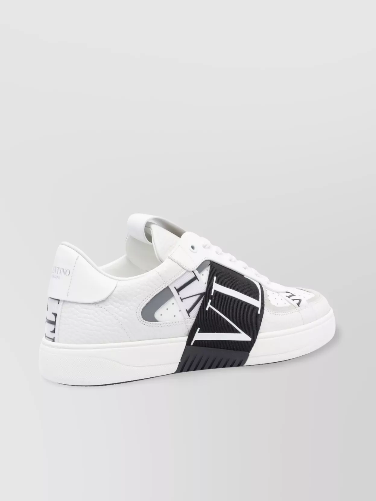 Valentino Vl7n Leather And Fabric Low-top Sneakers In White