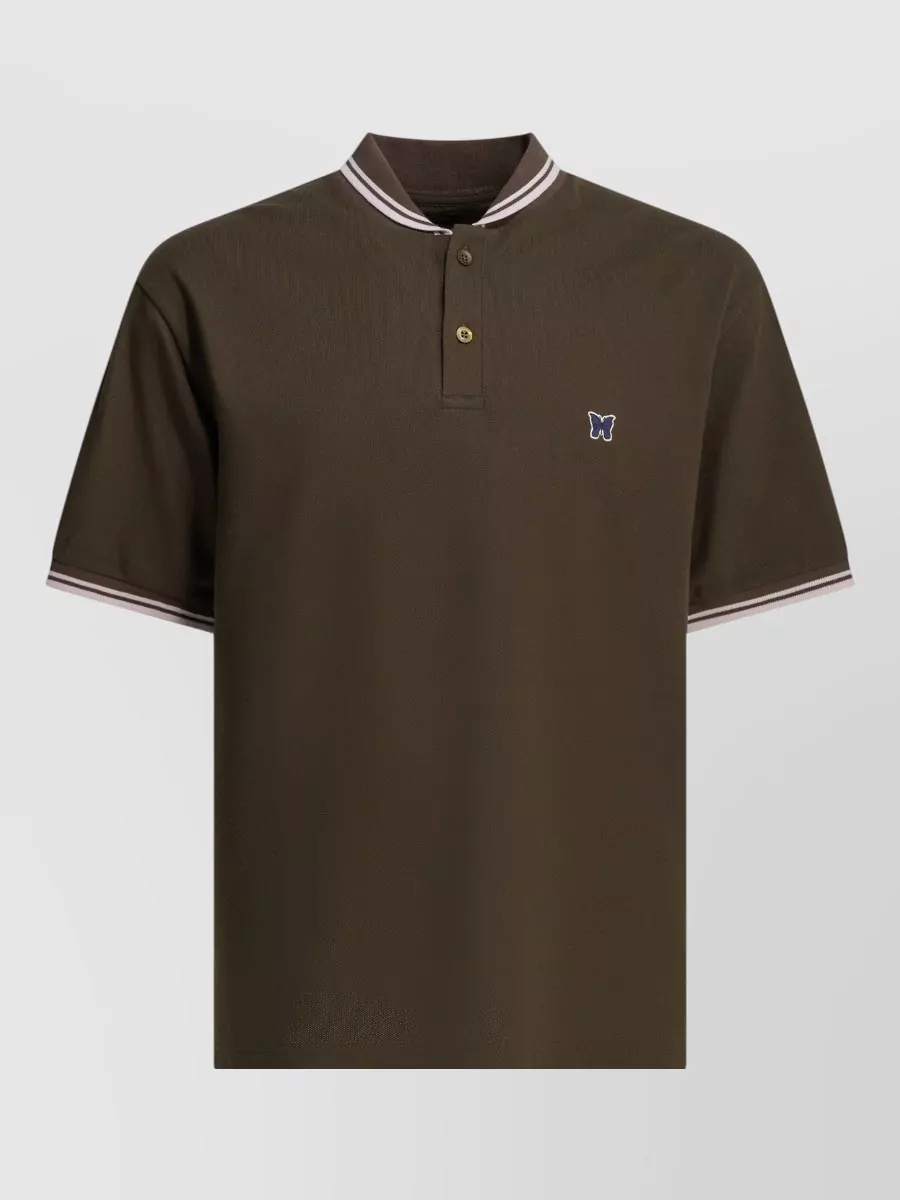 Needles cotton shawl collar polo shirt