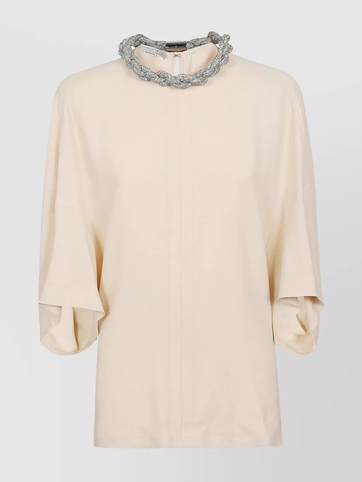 Shop Stella Mccartney Collar Embellished Sleeve Detail Top