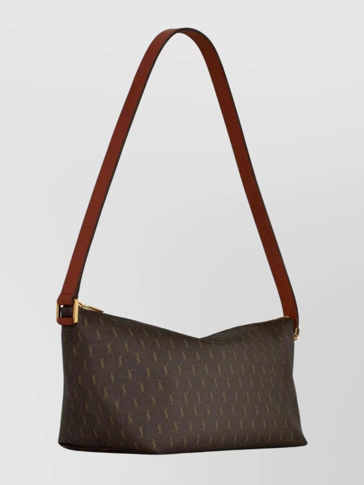 Saint Laurent Monogrammed Shoulder Bag Gold Tone Hardware