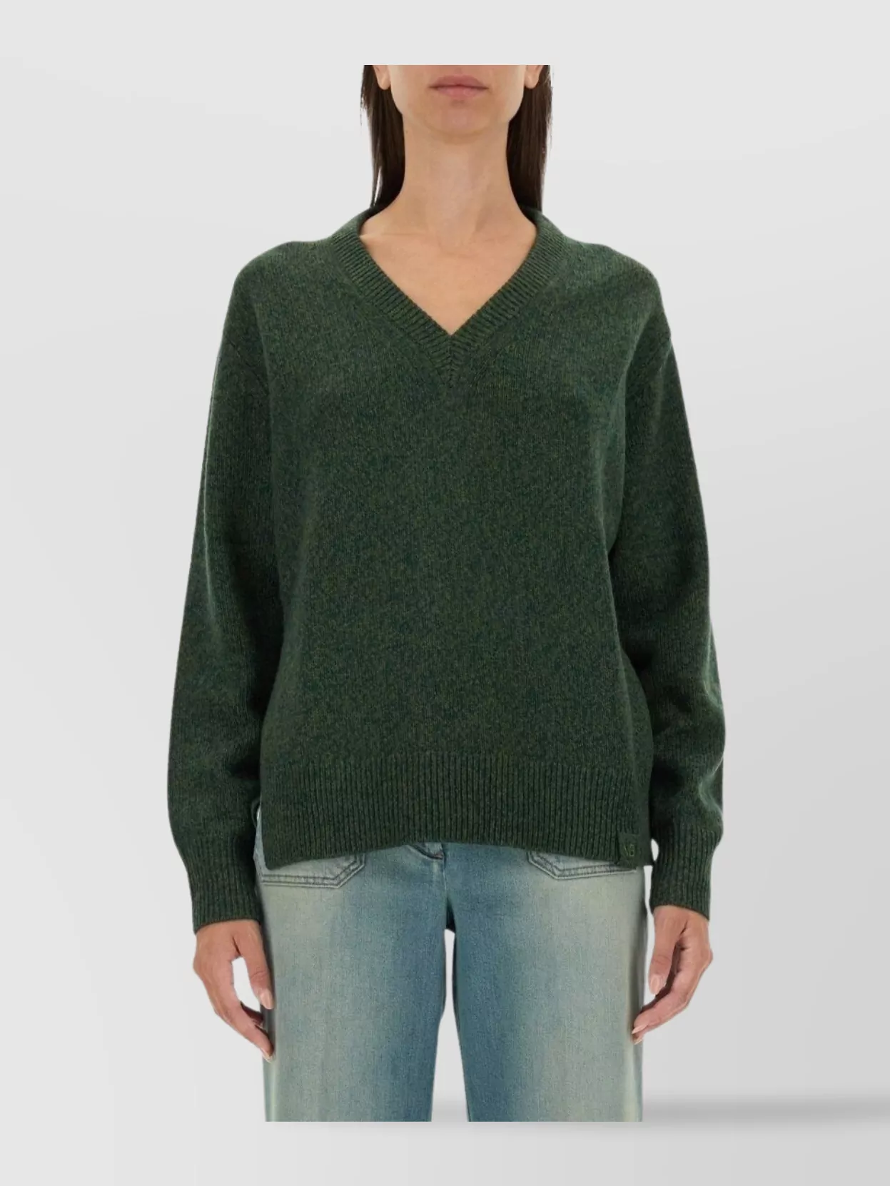 VICTORIA BECKHAM WOOL V-NECK KNITWEAR LONG SLEEVES
