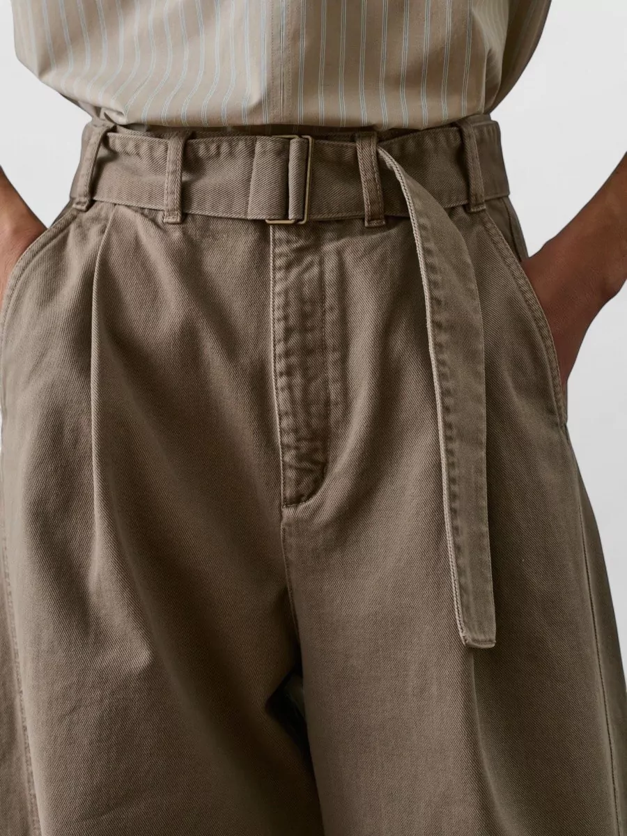 Soeur High Waist Wide Leg Trousers With Pleats