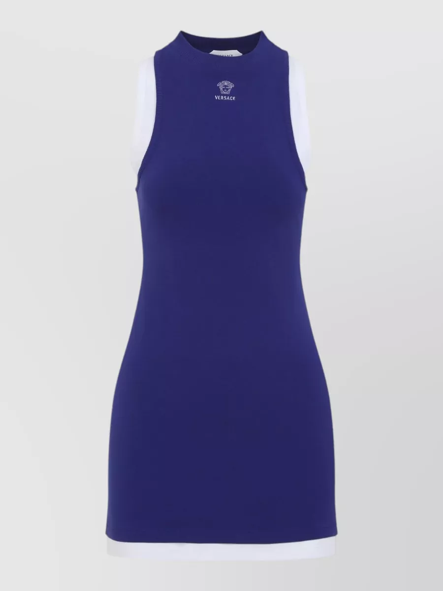 Versace ribbed sleeveless mini dress