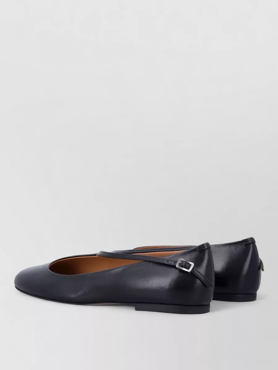 Jil Sander leather asymmetric strap ballerina flats